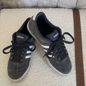 Adidas Women's dark gray and White Sneakers
